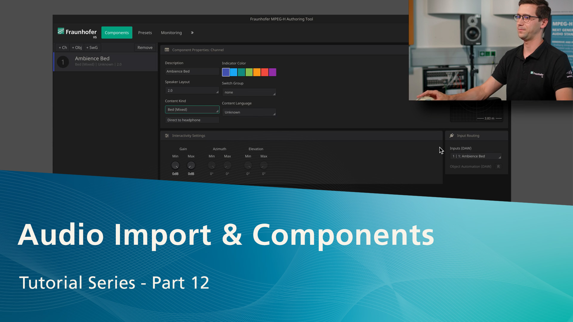 Video MPEG-H Audio Authoring Suite Tutorial Serie 12: Audio Import and Components