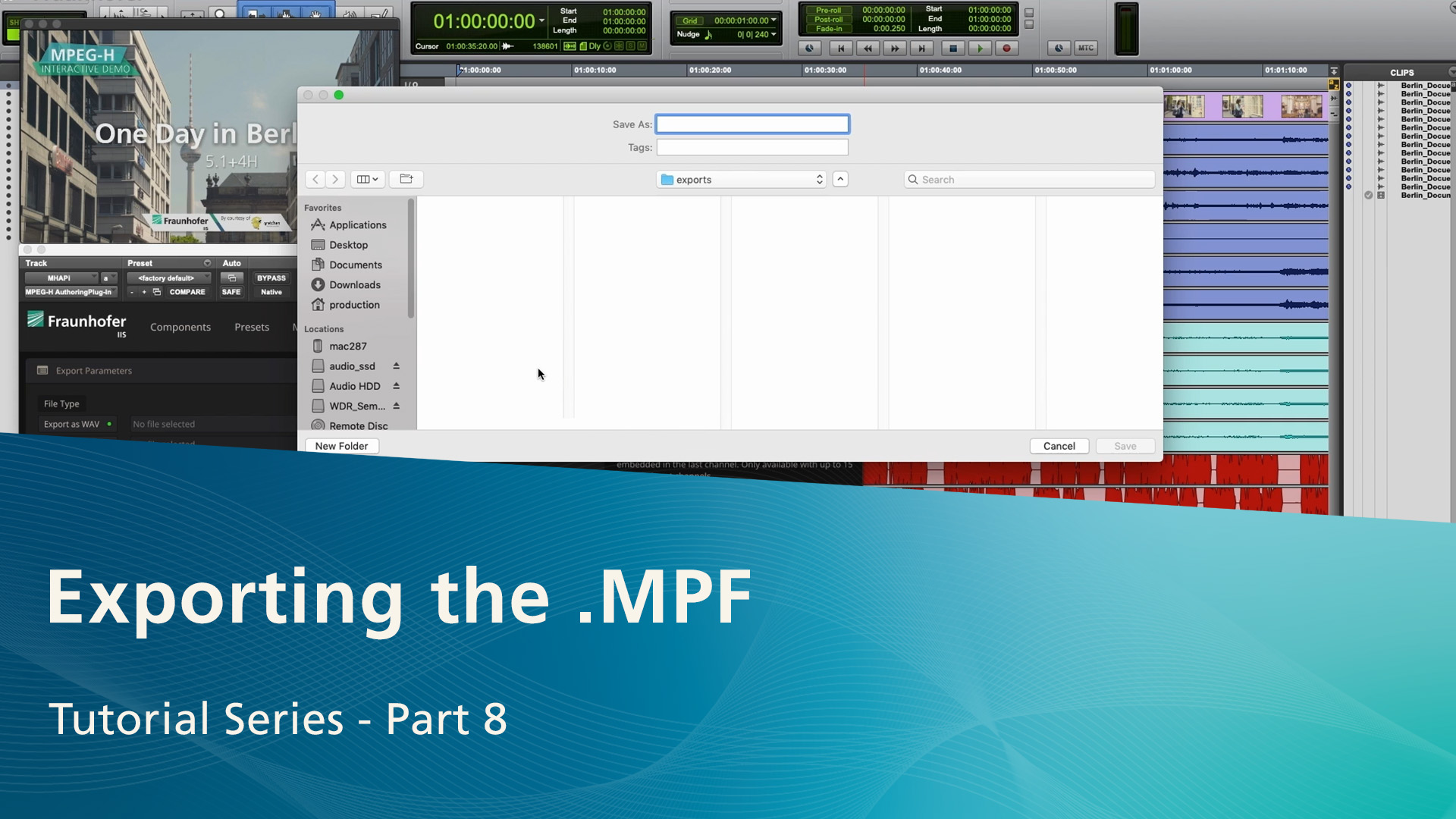 Video MPEG-H Audio Authoring Suite Tutorial Serie 8: Exporting the .MPF