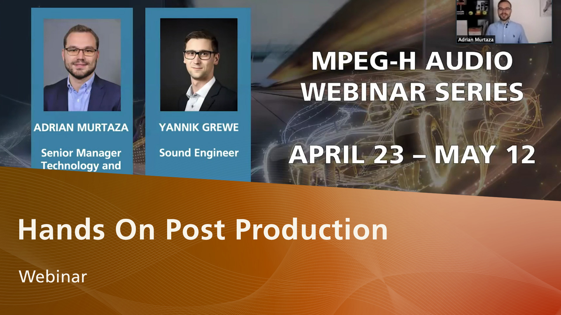 Video MPEG-H Audio Webinar Hands On Post Production